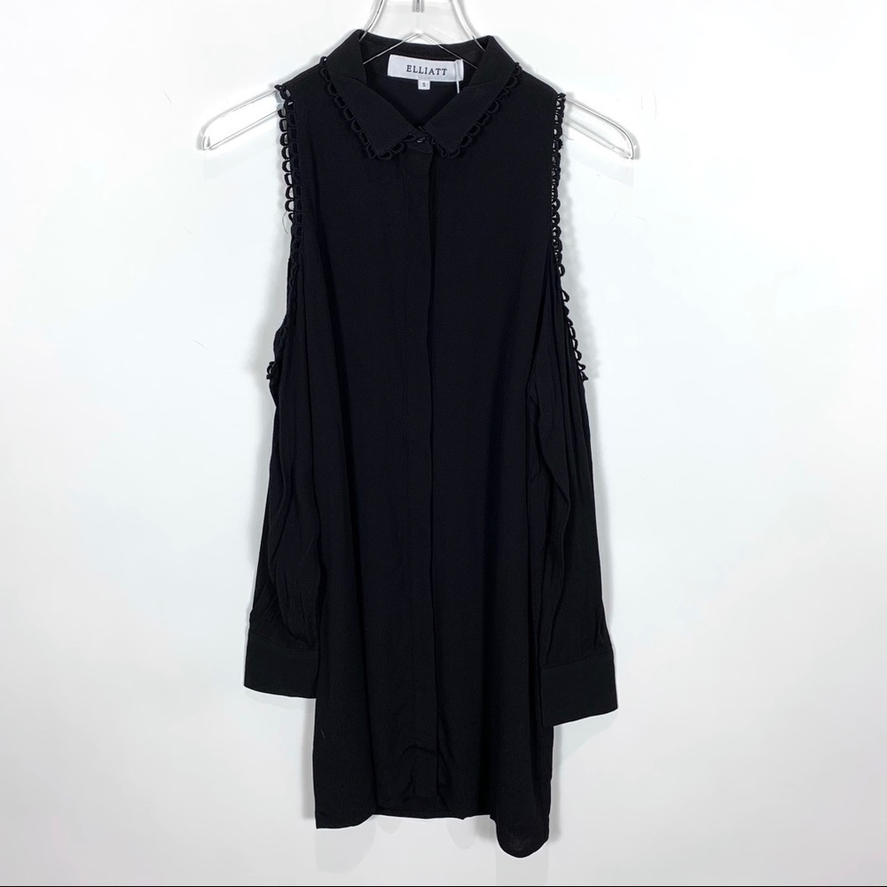 Elliatt Charity Dress Cold Shoulder black blouse dress black